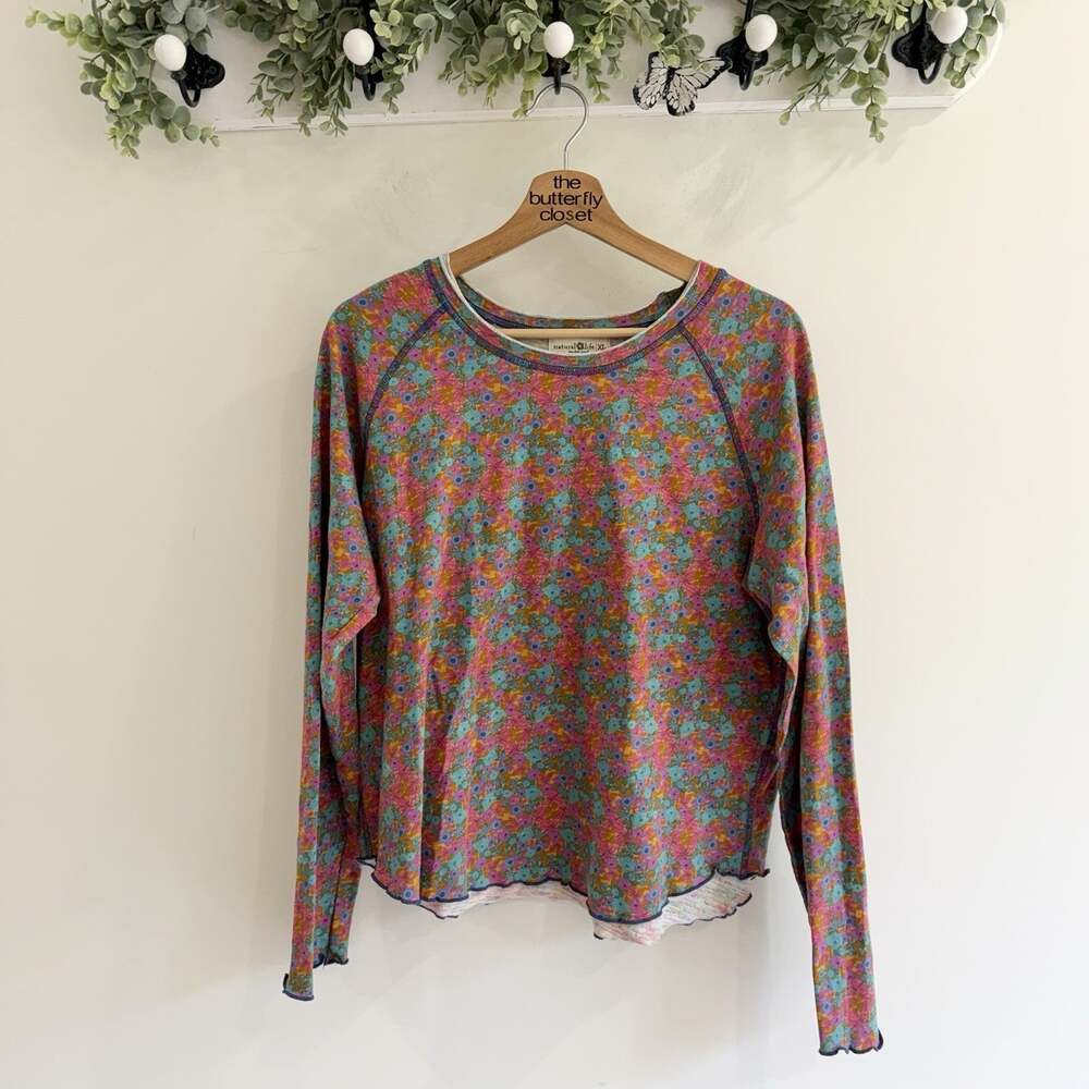 Natural Life Organic Cotton Floral Long Sleeve Blouse XL M707